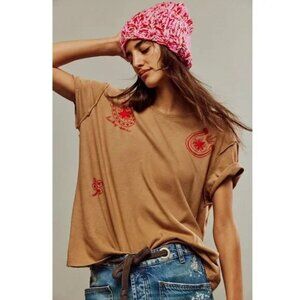 Brown Graphic Women Top